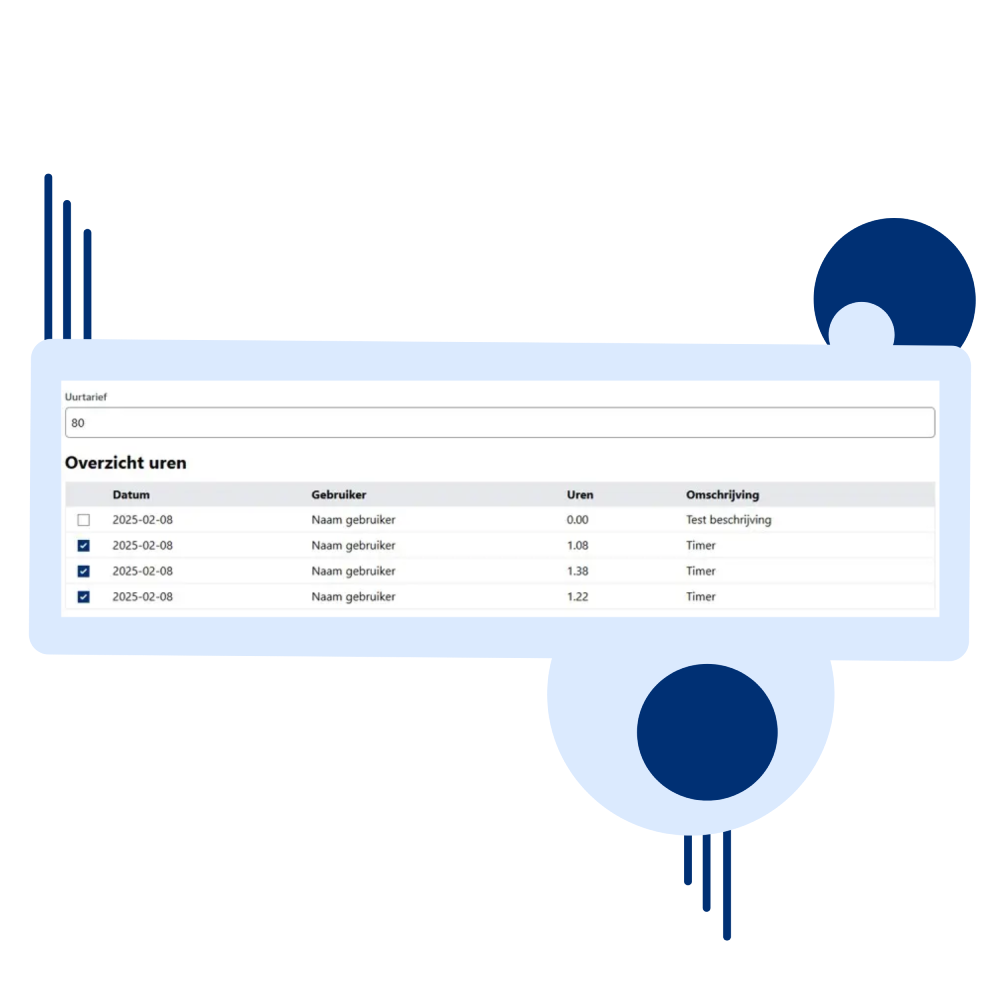 Urenregistratie en facturatie workflow